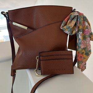 Steve Madden brown leather cross body bag NWT*